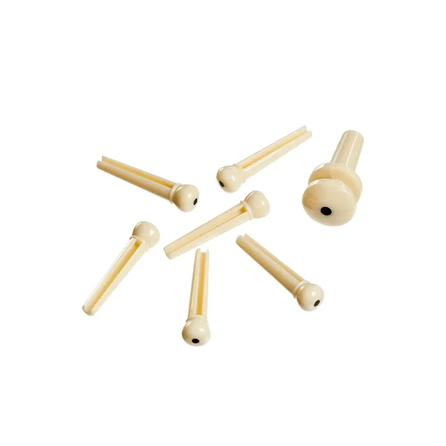 d-addario-plastic-bridge-pins-f-r-akustikgitarre-schwarz-mit-elfenbein-punkt image 1