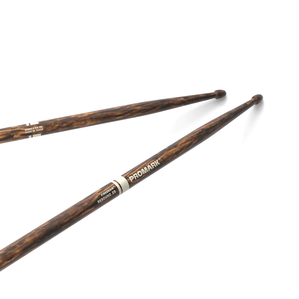 promark-rebound-2b-firegrain-hickory-drumsticks-acorn-wood-tip image 1
