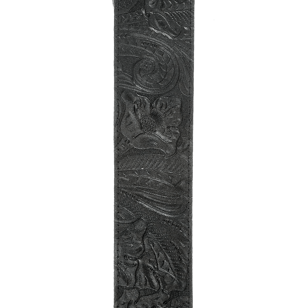 d-addario-embossed-leather-gitarrengurt-schwarz image 2