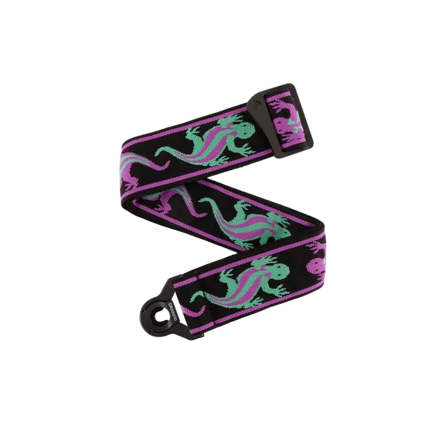 d-addario-auto-lock-vintage-lizard-gitarrengurt-purple image 1