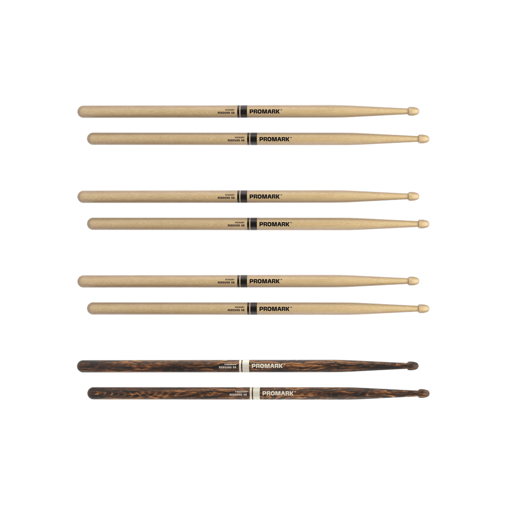 d-addario-promark-rebound-5b-hickory-drumsticks-acorn-wood-tip-bonus-4er-pack-in image 2