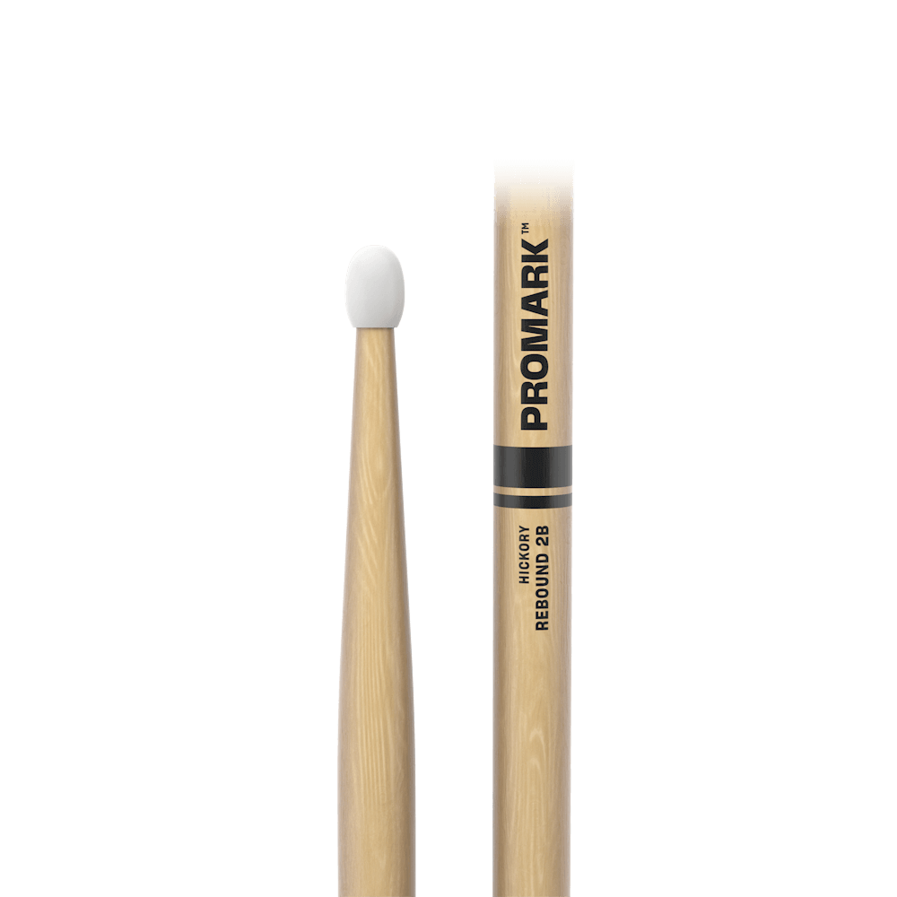 promark-rebound-2b-hickory-drumsticks-mit-oval-nylon-tip image 2