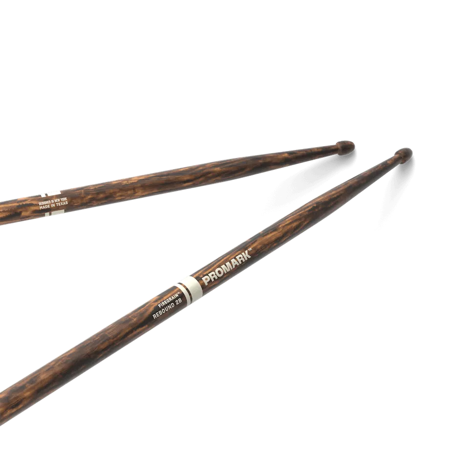 promark-rebound-2b-firegrain-hickory-drumsticks-acorn-wood-tip image 1