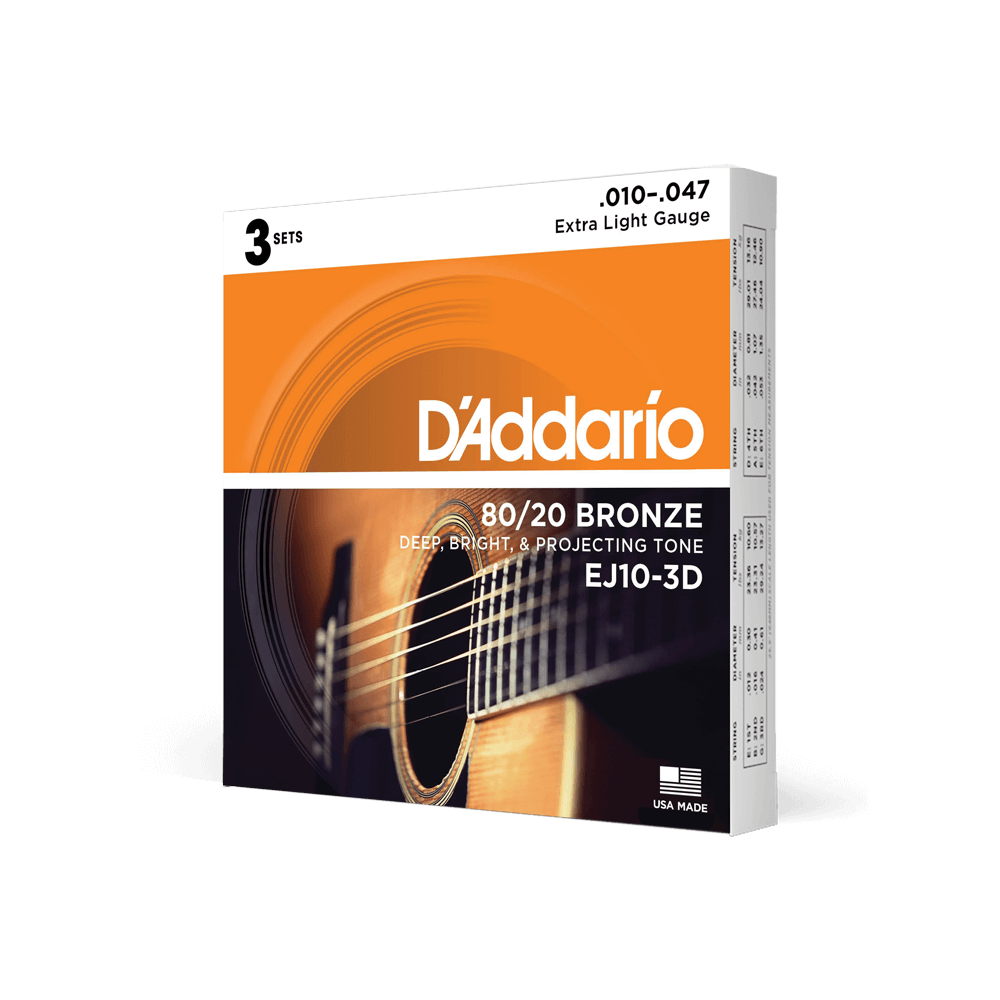 d-addario-ej10-80-20-bronze-akustikgitarrensaiten-10-47-extra-light image 1