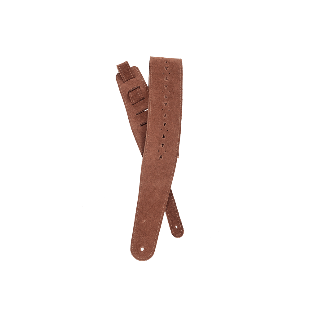 d-addario-vented-suede-ledergitarrengurt-camel-rosette image 2
