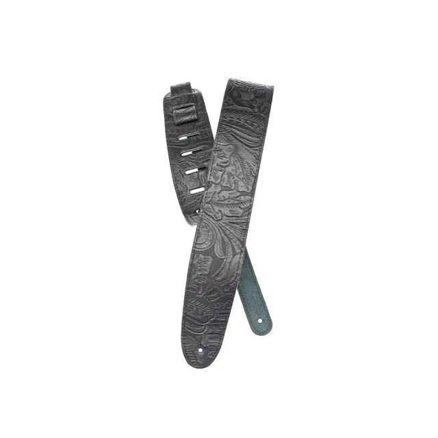 d-addario-embossed-leather-gitarrengurt-schwarz image 1