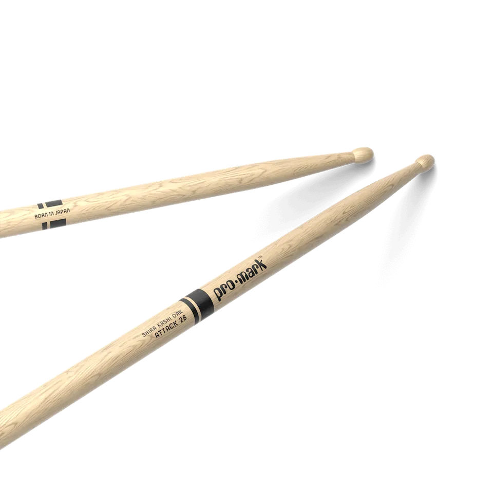d-addario-promark-classic-attack-2b-drumsticks-shira-kashi-oak-wood-tip image 1