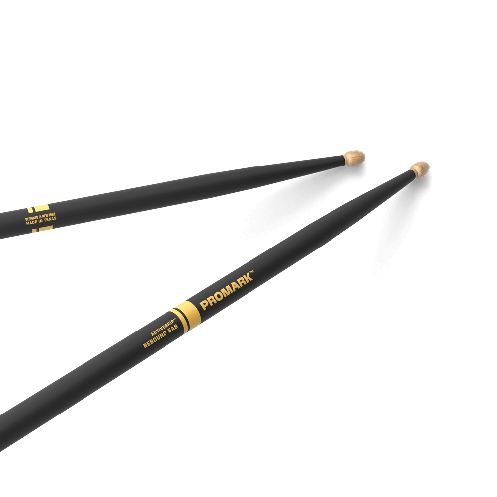 d-addario-promark-rebound-5ab-activegrip-hickory-drumsticks-mit-acorn-tip image 1