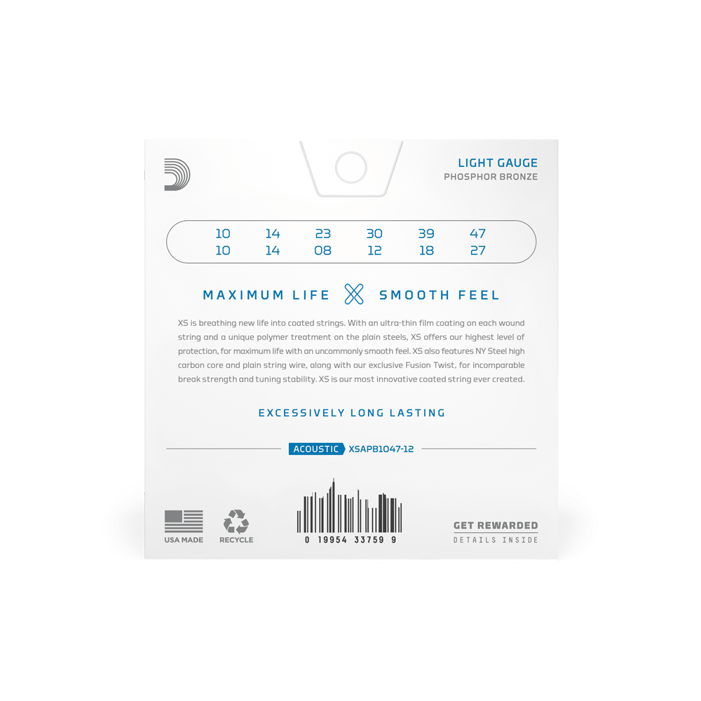 d-addario-xs-phosphor-bronze-10-47-light-12-saiter-akustikgitarrensaiten image 3