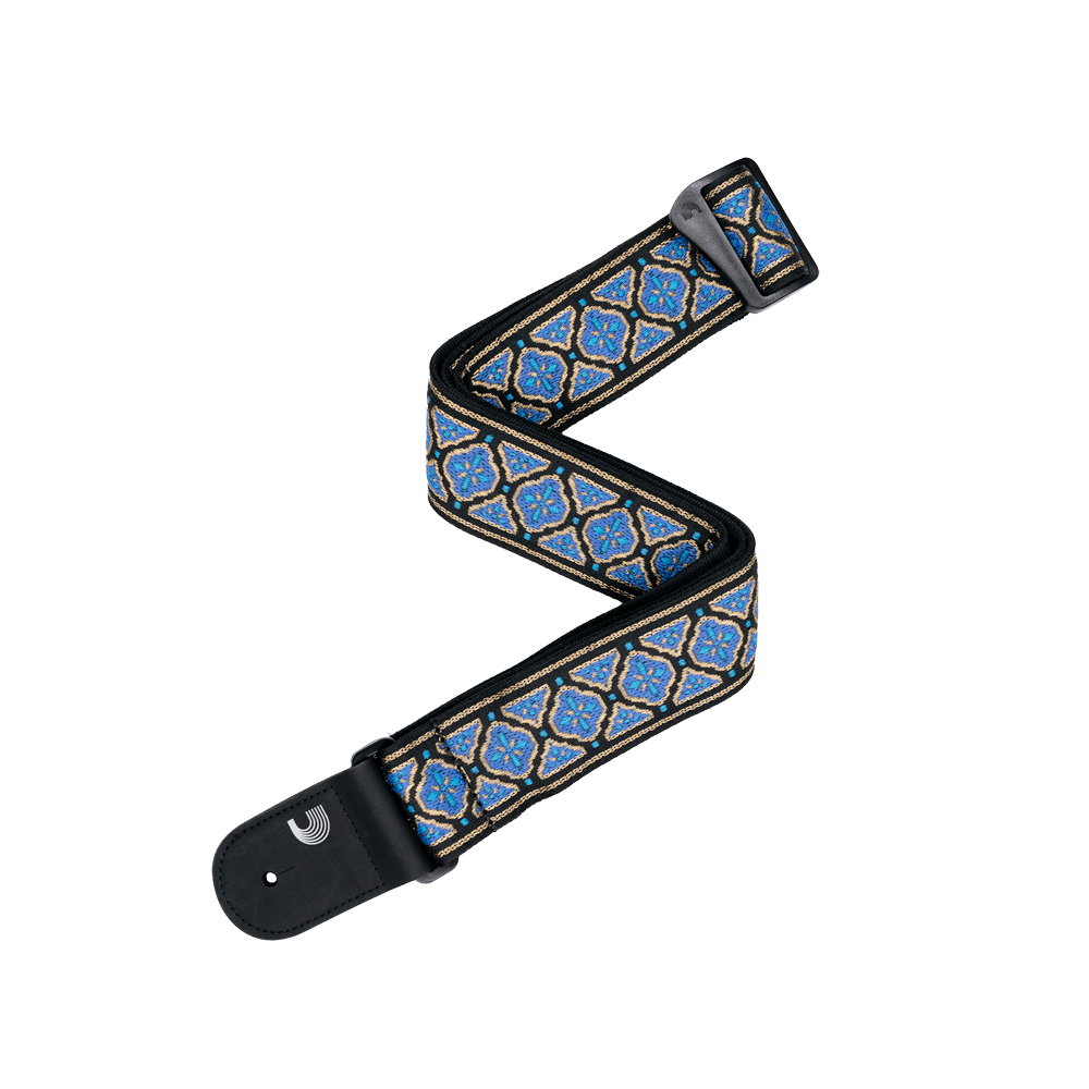 d-addario-eco-woven-gitarrengurt-blue-gold image 1