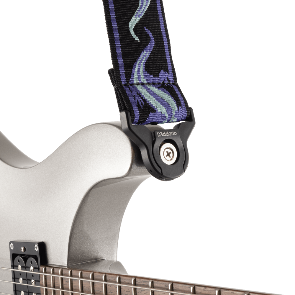 d-addario-auto-lock-vintage-lizard-gitarrengurt-purple image 5