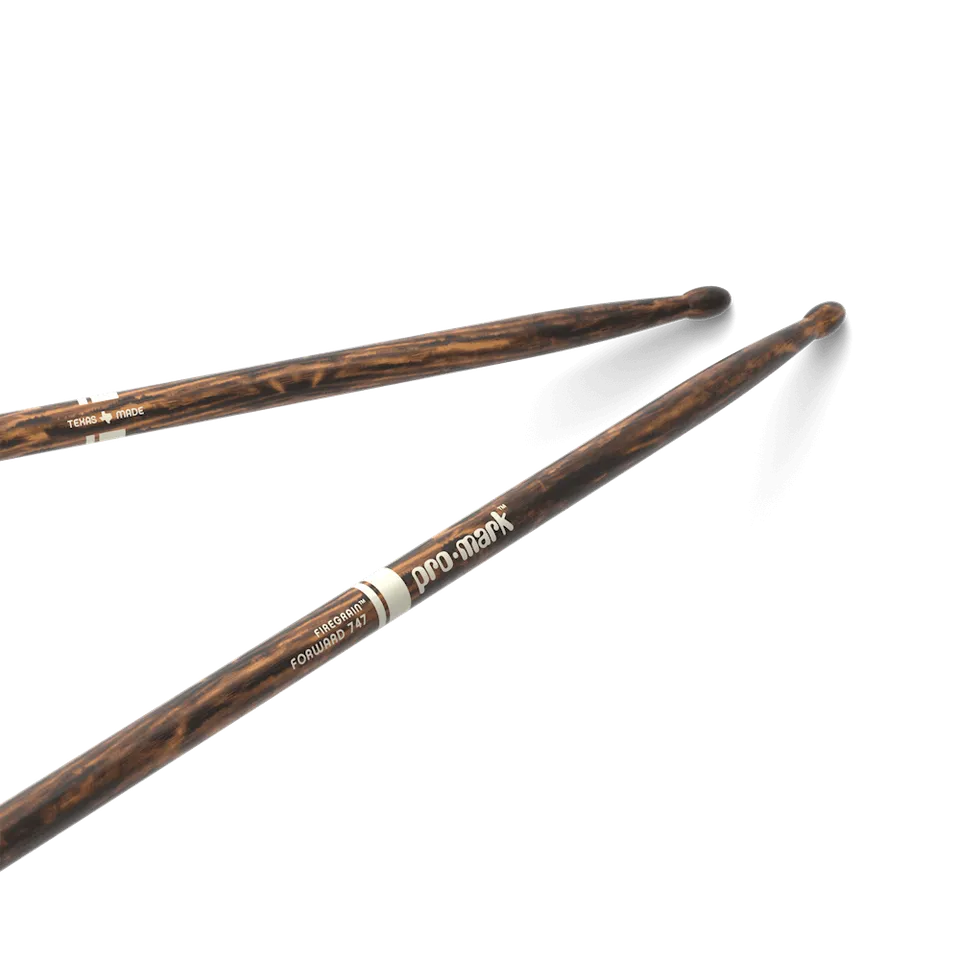 d-addario-promark-classic-forward-747-firegrain-hickory-drumsticks-oval-wood-tip image 1
