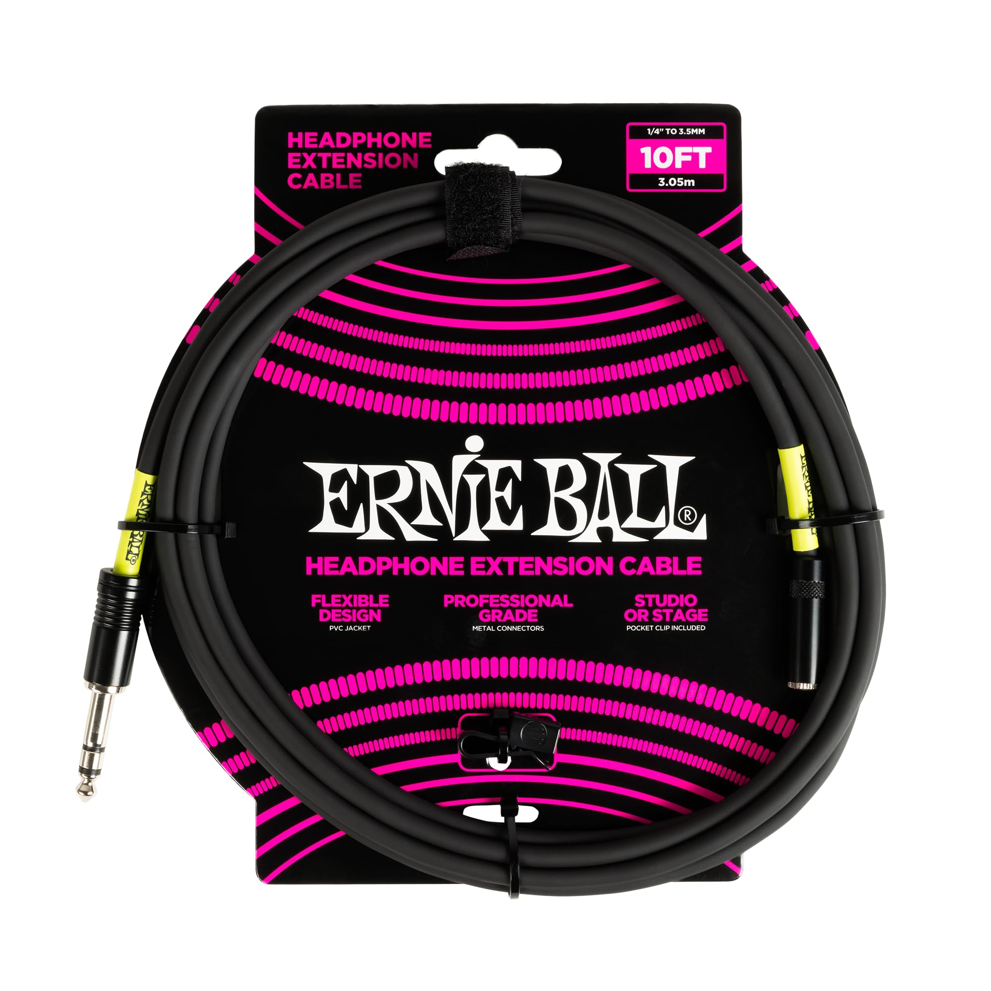 ernie-ball-kopfh-rer-verl-ngerungskabel-3-5-mm-auf-3-5-mm-3-m-schwarz image 4