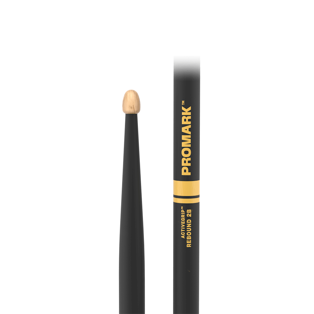 promark-rebound-2b-activegrip-hickory-drumsticks-acorn-wood-tip-d-addario image 2