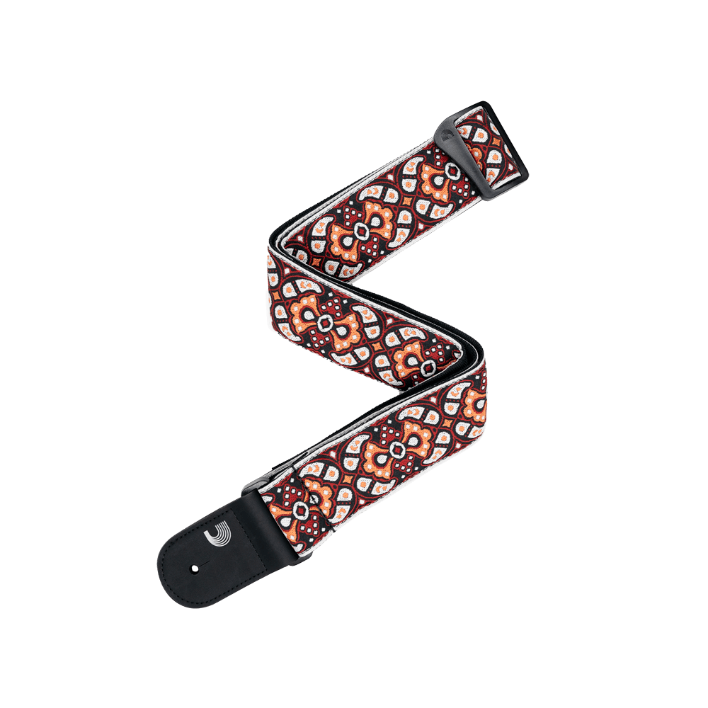d-addario-eco-comfort-woven-gitarrengurt-rot-orange image 1