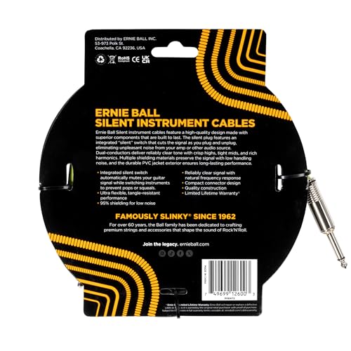 ernie-ball-classic-instrumentenkabel-gerade-gerade-3-m-silent-schwarz image 5