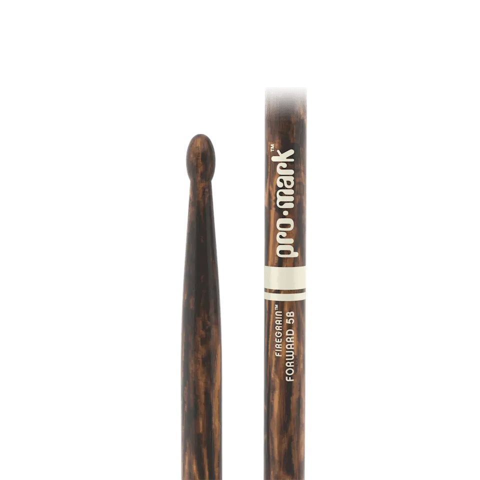 d-addario-promark-classic-forward-5b-firegrain-hickory-drumsticks-oval-wood-tip image 1