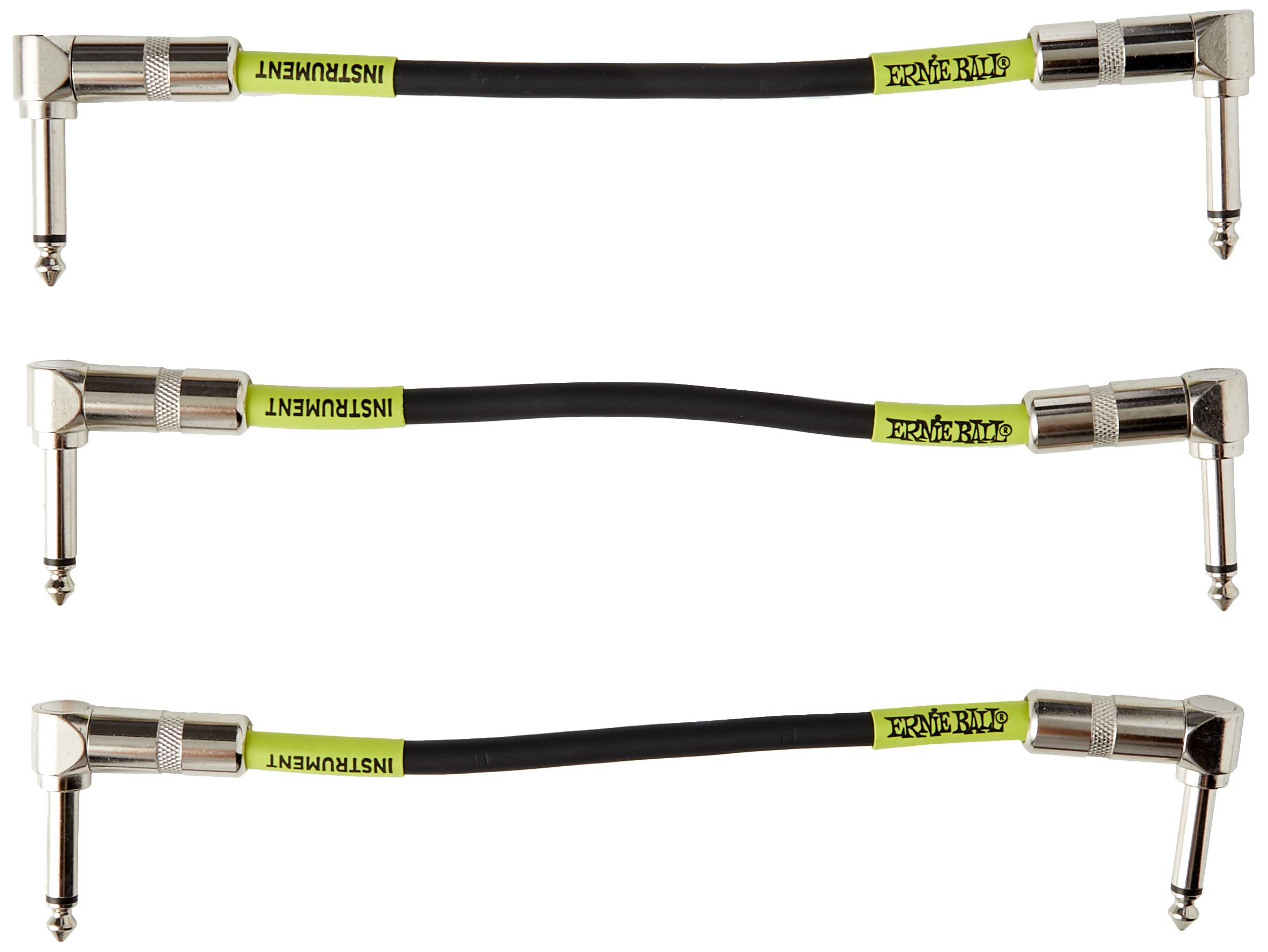 ernie-ball-patchkabel-15-24-cm-beidseitig-gewinkelt-3er-pack-schwarz image 1