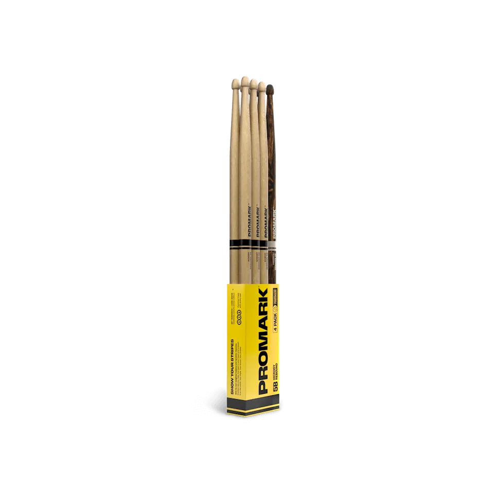 d-addario-promark-rebound-5b-hickory-drumsticks-acorn-wood-tip-bonus-4er-pack-in image 1