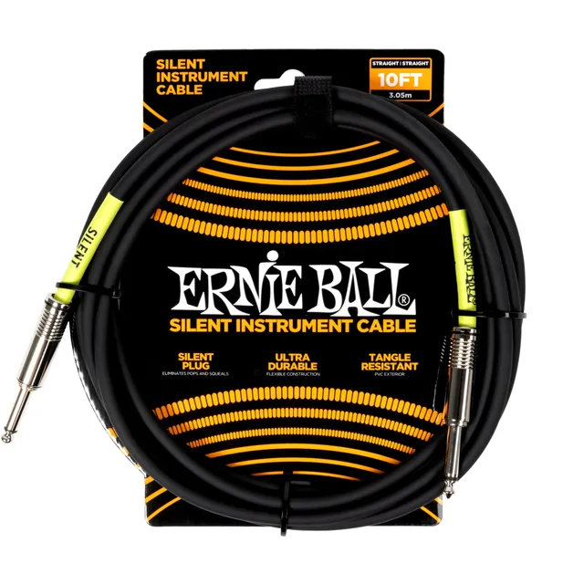 ernie-ball-classic-instrumentenkabel-gerade-gerade-3-m-silent-schwarz image 1