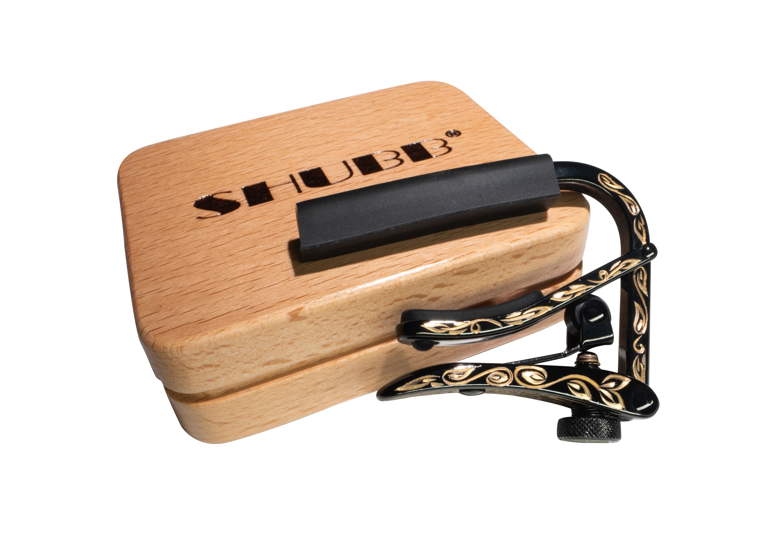 shubb-engraved-black-nylon-string-capo-f-r-konzertgitarre-mit-holzbox image 4