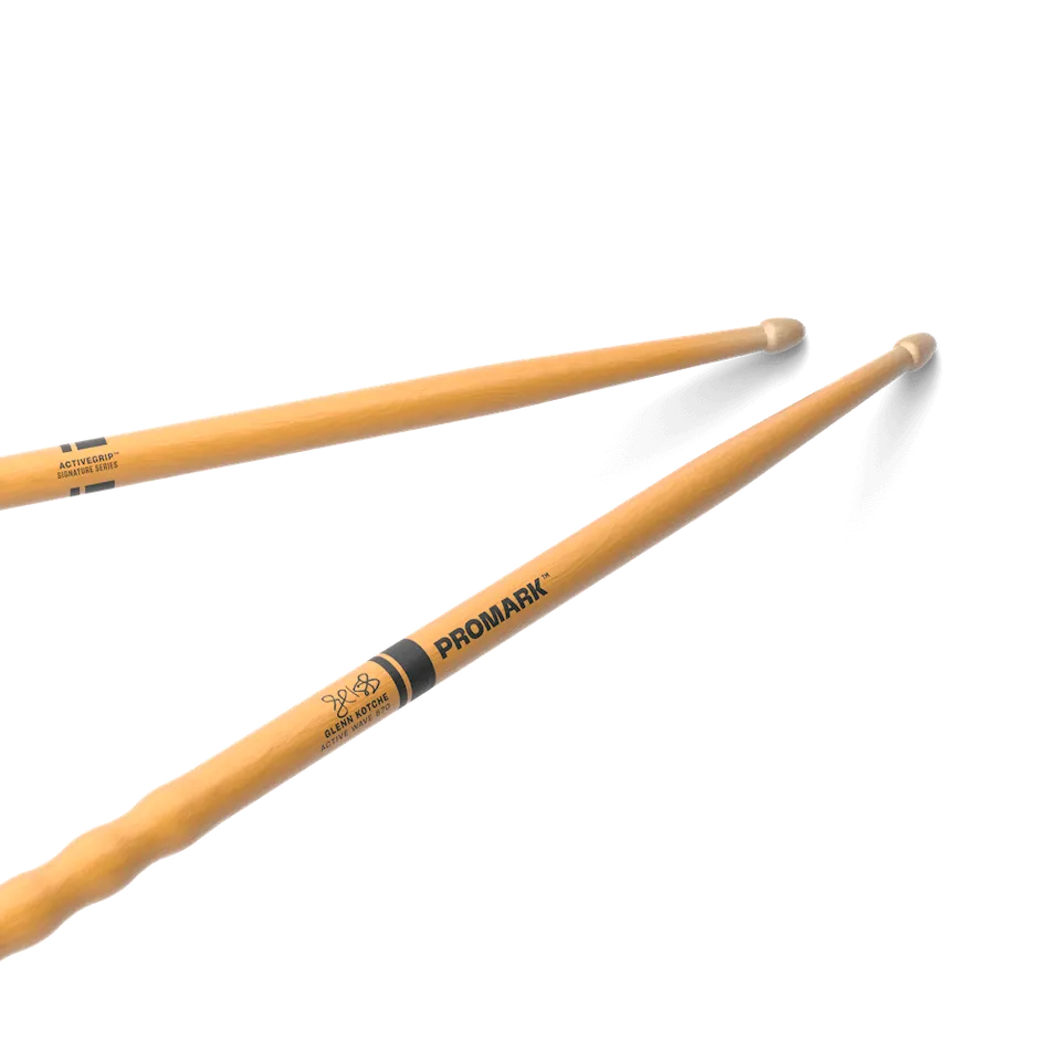 promark-glenn-kotche-activegrip-hickory-drumsticks-wood-tip image 1