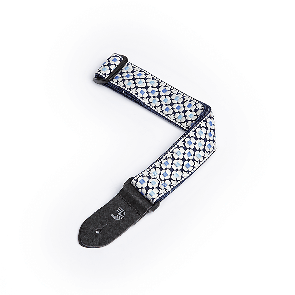 d-addario-woven-ukulele-strap-blue-flowers-gewebter-ukulelen-gurt image 1