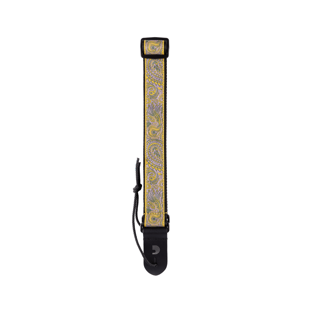 d-addario-jacquard-ukulele-gurt-paisley-yellow-purple image 3