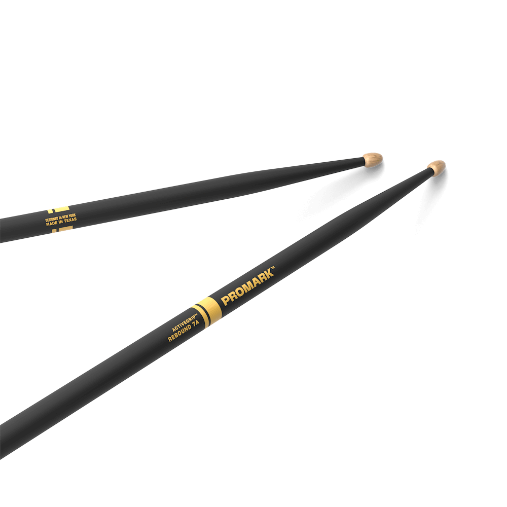 d-addario-promark-rebound-7a-activegrip-hickory-drumsticks-acorn-wood-tip image 1