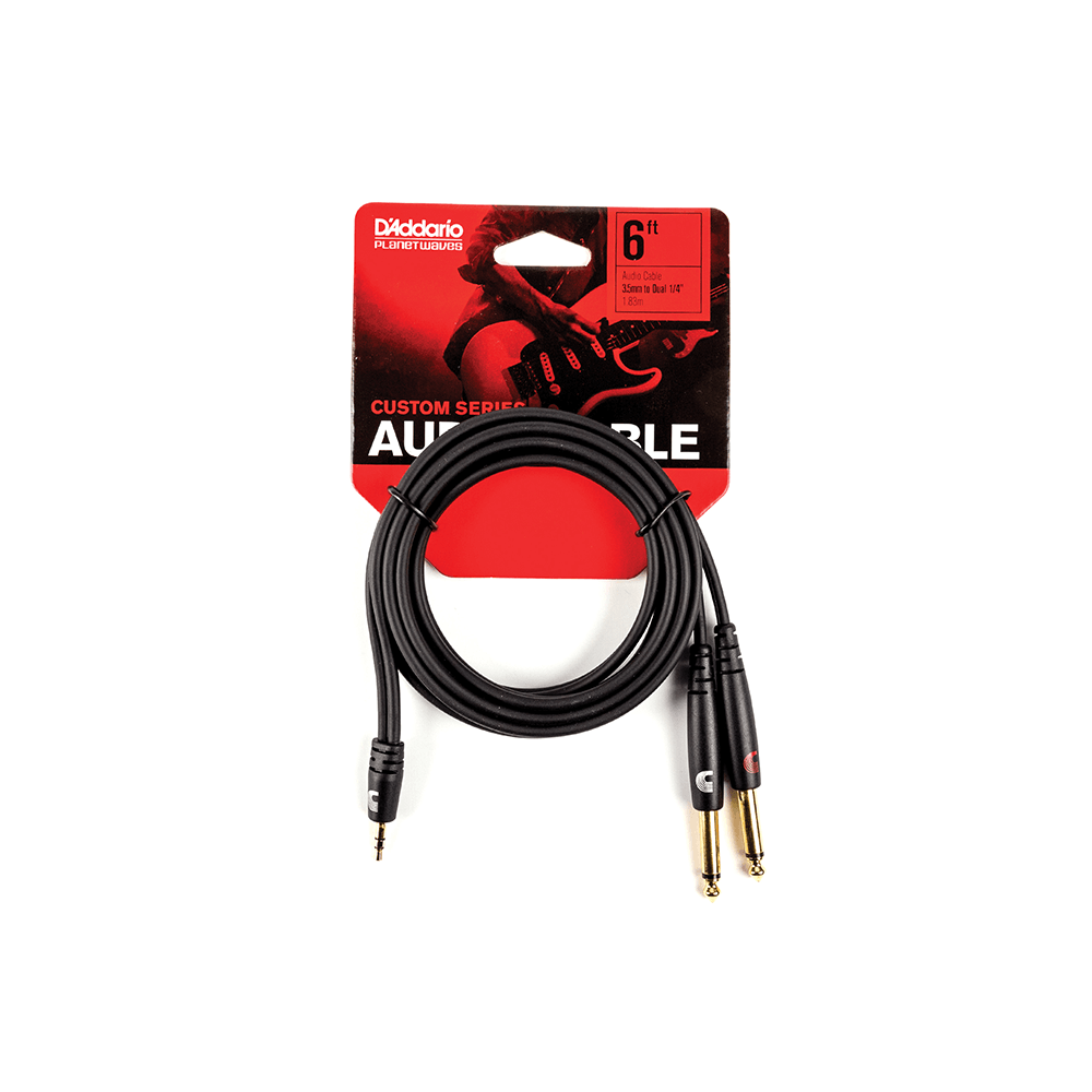 d-addario-custom-series-audio-kabel-3-5mm-auf-2x-6-3mm-klinke-stereo image 2