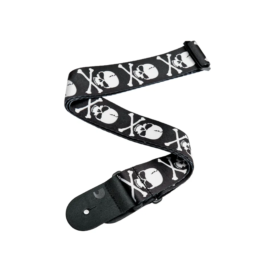 d-addario-sublimation-gitarrengurt-skull-and-cross-bone image 1