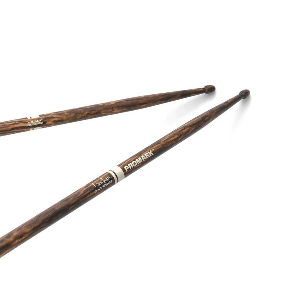 promark-claus-hessler-activegrip-firegrain-hickory-drumsticks-wood-tip image 1