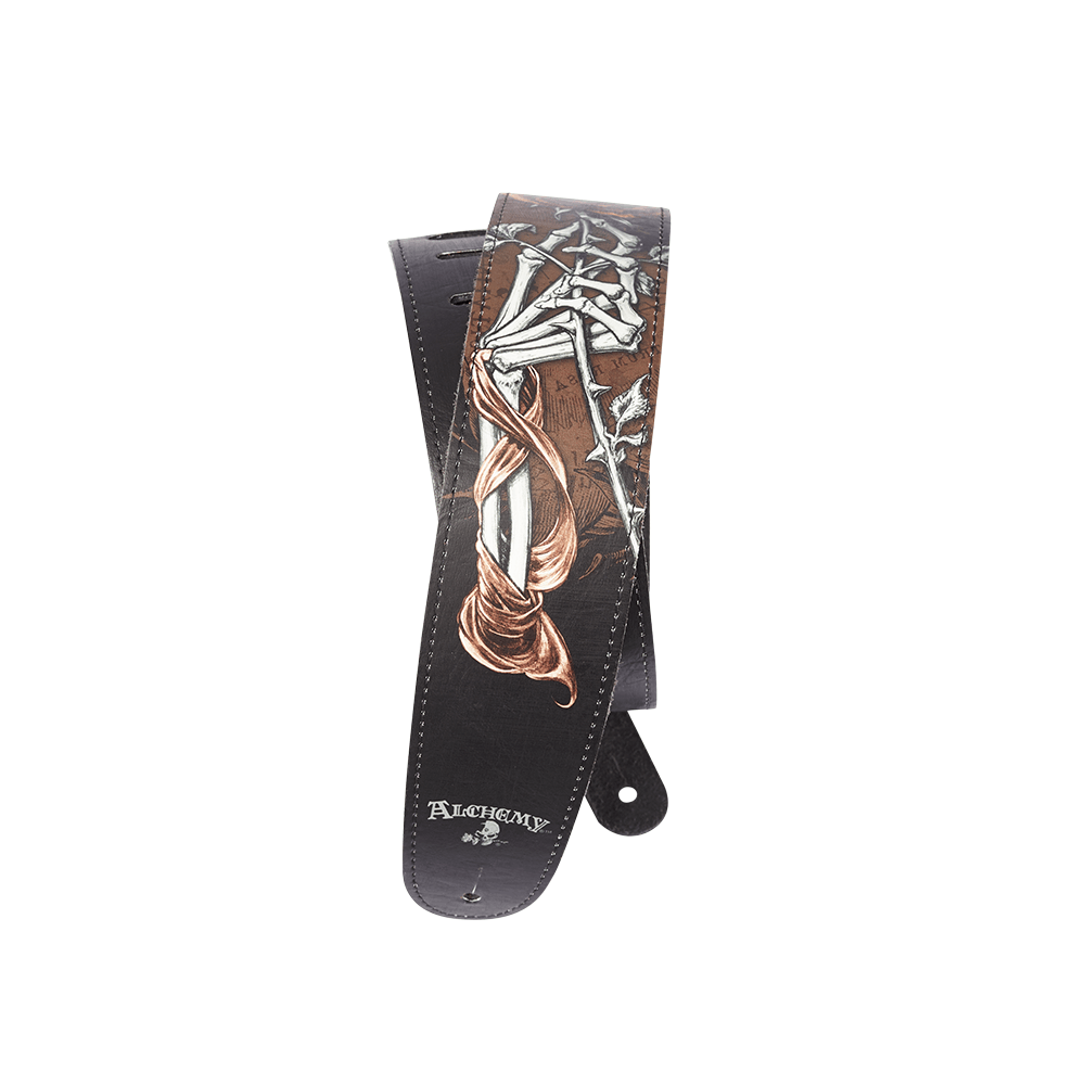 d-addario-alchemy-leather-guitar-strap-cryptorosa-ledergitarrengurt image 1
