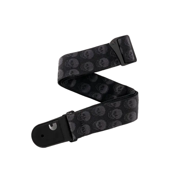 d-addario-woven-guitar-strap-skulls-black-gewebegurt image 1