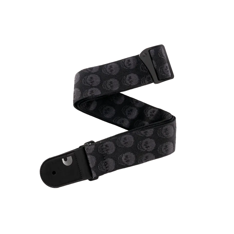 d-addario-woven-guitar-strap-skulls-black-gewebegurt image 1