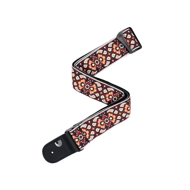 d-addario-eco-comfort-woven-gitarrengurt-rot-orange image 1