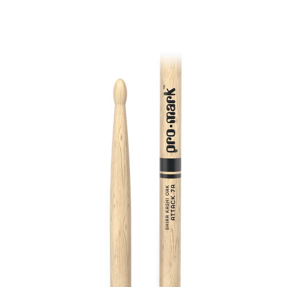 d-addario-promark-classic-attack-7a-drumsticks-shira-kashi-oak-oval-wood-tip image 2