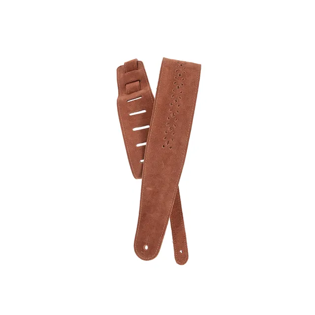 d-addario-vented-suede-ledergitarrengurt-camel-rosette image 1