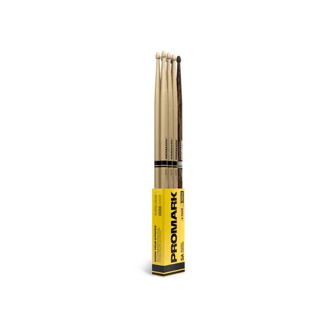 d-addario-rebound-5a-hickory-drumsticks-acorn-tip-bonus-four-pack-4-paar image 1