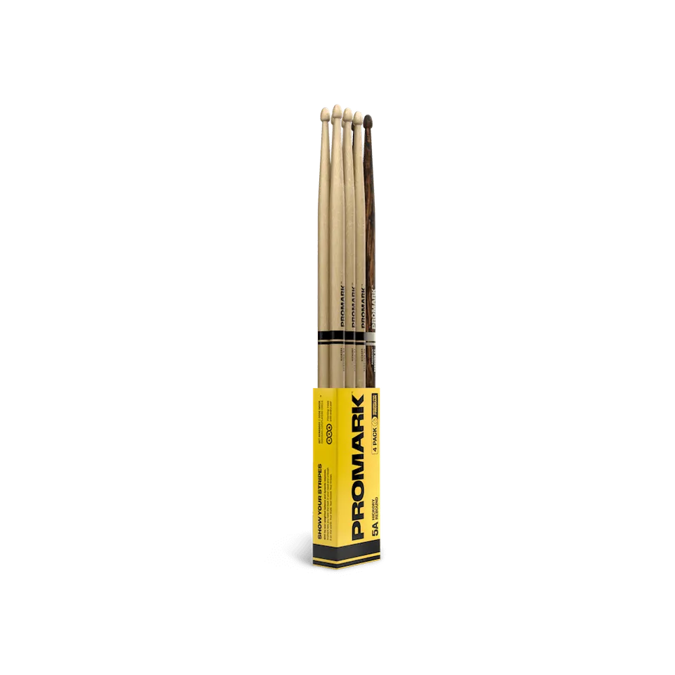d-addario-rebound-5a-hickory-drumsticks-acorn-tip-bonus-four-pack-4-paar image 1