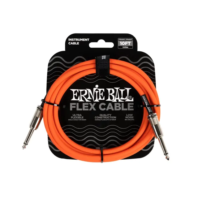 ernie-ball-flex-instrumentenkabel-3-05-m-orange-gerade-gerade image 1