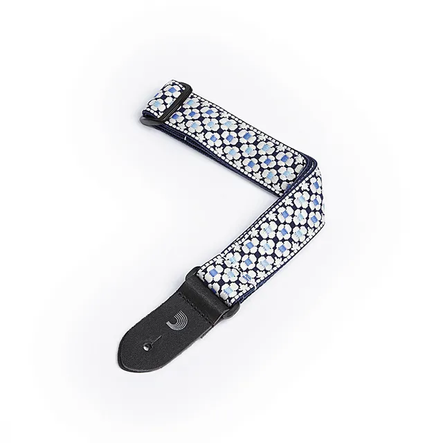 d-addario-woven-ukulele-strap-blue-flowers-gewebter-ukulelen-gurt image 1