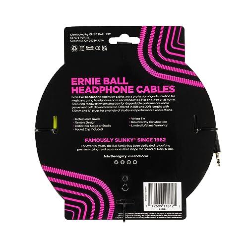 ernie-ball-kopfh-rer-verl-ngerungskabel-3-5-mm-auf-3-5-mm-3-m-schwarz image 7