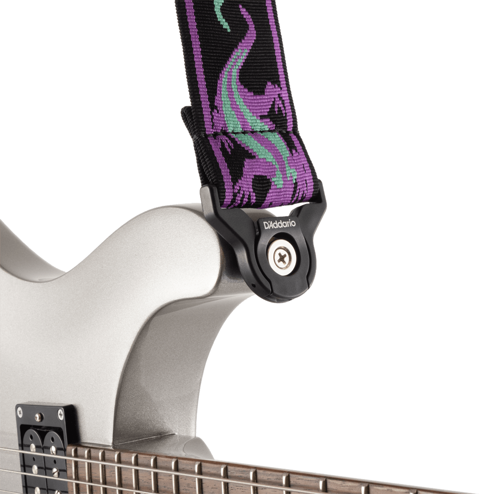 d-addario-auto-lock-vintage-lizard-gitarrengurt-purple image 6