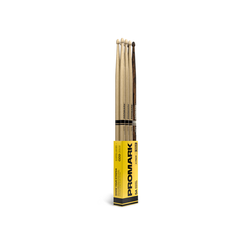 d-addario-rebound-5a-hickory-drumsticks-acorn-tip-bonus-four-pack-4-paar image 1