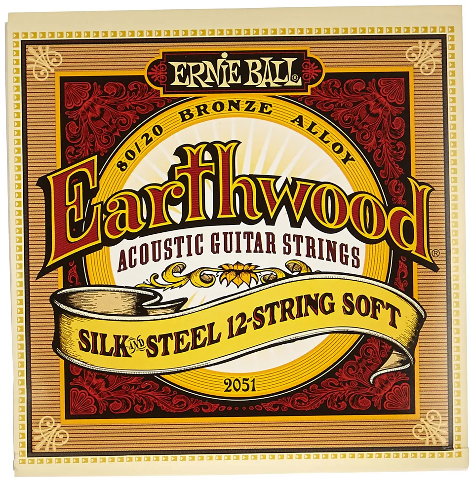 ernie-ball-earthwood-silk-steel-soft-akustik-gitarrensaiten-12-saiter-80-20-bron image 1