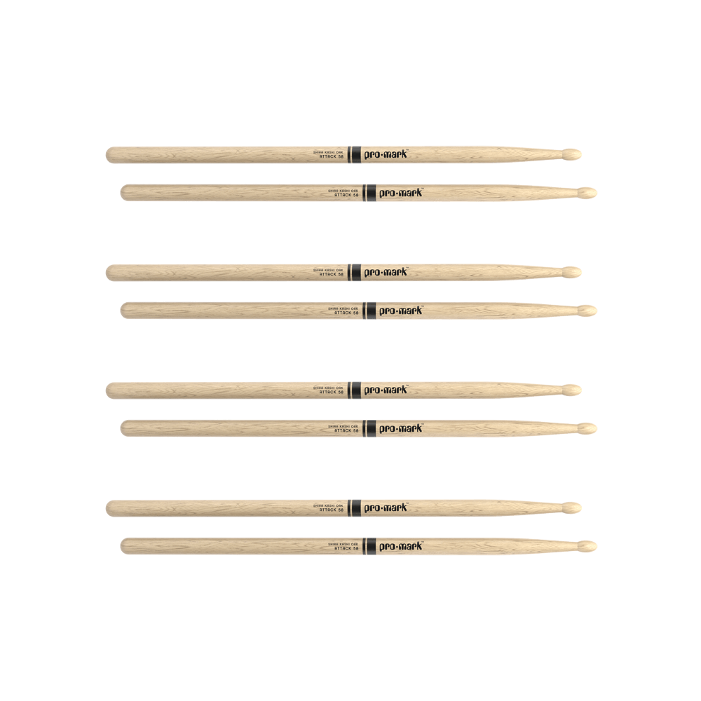 promark-classic-attack-5b-drumsticks-shira-kashi-eiche-oval-wood-tip image 4