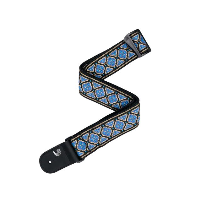 d-addario-eco-woven-gitarrengurt-blue-gold image 1