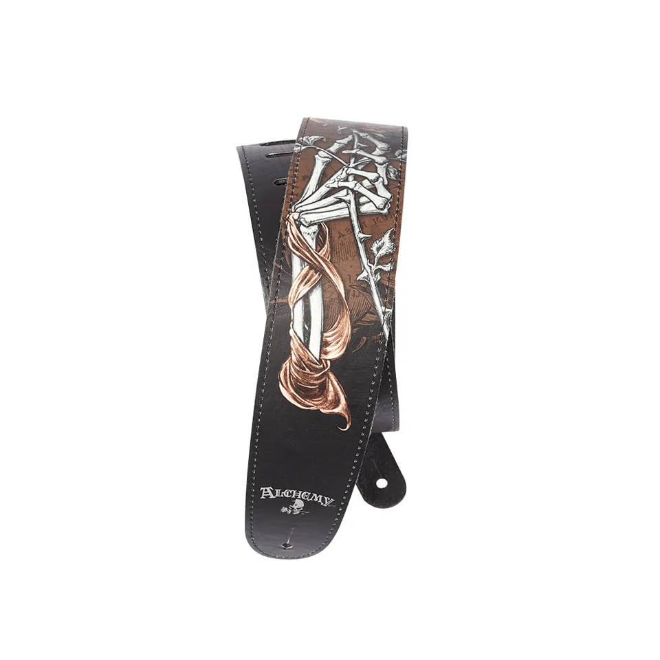 d-addario-alchemy-leather-guitar-strap-cryptorosa-ledergitarrengurt image 1